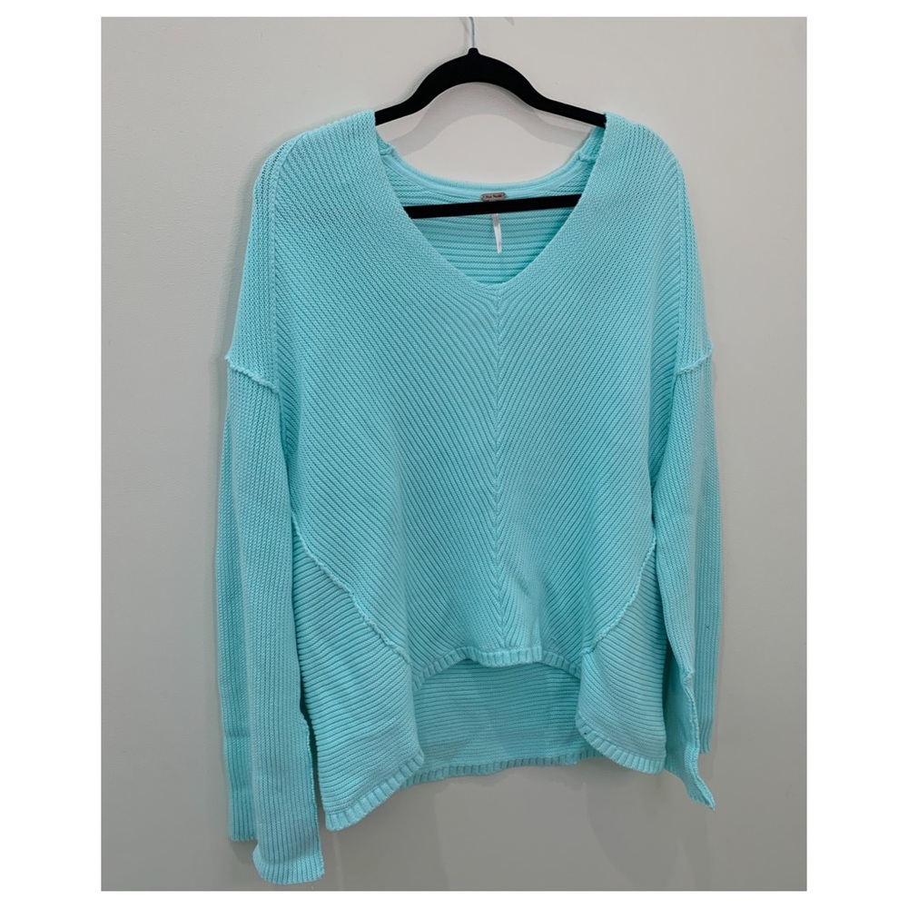 Free People Oversized Light Blue Sweater Size XS
